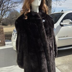 Jordache Vintage '80s Black Faux Fur Coat